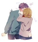  apfl0515 blush gekkan_shoujo_nozaki-kun hands_on_another&#039;s_cheeks hands_on_another&#039;s_face kiss lowres seo_yuzuki short_hair simple_background wakamatsu_hirotaka white_background 