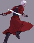  1boy archer dual_wielding fate/stay_night fate_(series) kan_t kanshou_&amp;_bakuya solo sword weapon white_hair 