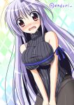  1girl bare_shoulders black_legwear blush breasts embarrassed endori impossible_clothes impossible_sweater large_breasts long_hair lyrical_nanoha mahou_shoujo_lyrical_nanoha_innocent panties panties_under_pantyhose pantyhose red_eyes rei_no_himo reinforce ribbed_sweater ribbon shiny shiny_clothes silver_hair skindentation solo sweater sweater_tug tears turtleneck twitter_username underwear wavy_mouth 