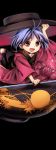  1girl bowl bowl_hat harukawa_moe japanese_clothes kimono needle official_art open_mouth short_hair smile solo sukuna_shinmyoumaru touhou urban_legend_in_limbo 