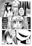  1boy 2girls catstudioinc_(punepuni) character_request comic fangs hime_cut holding_photo kaito left-to-right_manga mikudayoo monochrome multiple_girls photo shaded_face spring_onion sweat thai translation_request turn_pale twintails vocaloid 