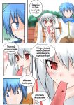  :p animal_ears blue_eyes blue_hair catstudioinc_(punepuni) comic detached_sleeves highres kyubey left-to-right_manga licking mahou_shoujo_madoka_magica park_bench personification popsicle red_eyes shaded_face thai tongue tongue_out translation_request vocaloid wing_collar 