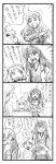  4koma :d :q akagi_(kantai_collection) bath bbb_(friskuser) black_hair comic cooking cooking_pot highres horns kantai_collection long_hair naked_towel nausea northern_ocean_hime open_mouth shinkaisei-kan smile tongue tongue_out towel towel_on_head translation_request white_hair 