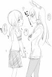  2girls fubuki_(kantai_collection) jin_(crocus) kantai_collection monochrome multiple_girls murakumo_(kantai_collection) 