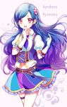  aikatsu! blue_hair blush dress kazesawa_sora long_hair red_eyes violet_hair 