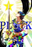  1boy blue_hair colorful jojo_no_kimyou_na_bouken jonathan_joestar mochikin_(jijijin) solo star sword weapon 