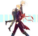  2boys ? aldnoah.zero blonde_hair cruhteo fireman&#039;s_carry hattori_(karaage053) multiple_boys ribbon slaine_troyard 