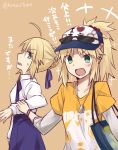  2girls blonde_hair fate/apocrypha fate/stay_night fate_(series) green_eyes multiple_girls ouhina saber saber_of_red translation_request 