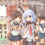  6+girls black_hair braid floating_object fubuki_(kantai_collection) hatsuyuki_(kantai_collection) headgear hime_cut isonami_(kantai_collection) kantai_collection kirisawa_juuzou lavender_hair long_hair miyuki_(kantai_collection) multiple_girls murakumo_(kantai_collection) payot ponytail remodel_(kantai_collection) school_uniform serafuku shirayuki_(kantai_collection) short_hair skirt slit 