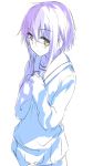  1girl blush glasses highres isshiki_(ffmania7) nagato_yuki purple_hair school_uniform serafuku short_hair skirt solo suzumiya_haruhi_no_yuuutsu yellow_eyes 