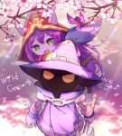  1boy 1girl animal_ears cherry_blossoms fairy gameplay_mechanics green_eyes hamamo hat league_of_legends long_hair lowres lulu_(league_of_legends) pix pointy_ears purple_hair purple_skin staff veigar wings witch_hat wizard_hat yellow_eyes yordle 