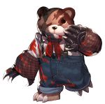  alternate_costume artist_request chaos_online claws full_body gurr_(chaos_online) highres no_humans official_art one-eyed simple_background solo stitches stuffed_animal stuffed_toy suspenders teddy_bear transparent_background walking 