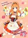  aikatsu! birthday blush dress himesato_maria long_hair orange_hair purple_eyes smile 