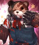 alternate_costume artist_request card_(medium) chaos_online claws gurr_(chaos_online) no_humans official_art one-eyed solo stitches stuffed_animal stuffed_toy suspenders teddy_bear 