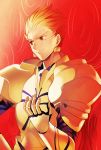  1boy armor blonde_hair earrings fate/stay_night fate_(series) gate_of_babylon gilgamesh jewelry naoko_(juvenile) red_eyes solo 
