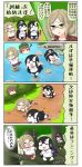  4koma alternate_costume battleship-symbiotic_hime battleship_water_oni buruma comic commentary glasses highres kantai_collection katori_(kantai_collection) natori_(kantai_collection) puchimasu! translated yukikaze_(kantai_collection) yuureidoushi_(yuurei6214) 