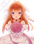  1girl dress gekkan_shoujo_nozaki-kun hitsukuya long_hair orange_hair sakura_chiyo solo violet_eyes wedding_dress 