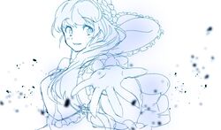  1girl aldnoah.zero anpolly asseylum_vers_allusia blush braid dress long_hair outstretched_hand smile solo 