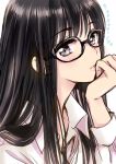  1girl black_hair glasses himawari-san himawari-san_(character) long_hair official_art original solo sugano_manami 