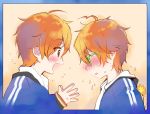  2boys ahoge akame_(eckesachs) aoi_kyosuke aoi_yusuke blush brothers idolmaster idolmaster_side-m incest multiple_boys open_mouth orange_hair siblings smile twincest twins yaoi 