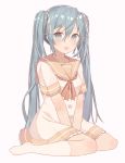  1girl aqua_eyes aqua_hair dress hair_ribbon hatsune_miku long_hair nagitoki ribbon smile solo twintails very_long_hair vocaloid 