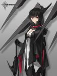  1girl black_hair long_hair pixiv_fantasia pixiv_fantasia_t red_eyes sketch solo swd3e2 sword weapon 