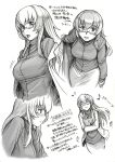  breasts casual glasses happy large_breasts long_hair monochrome musical_note rozen_maiden rozenweapon smile suigintou translation_request 