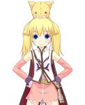  :3 anise_tatlin anise_tatlin_(cosplay) binoculars blonde_hair blue_eyes child cosplay doll gloves hands_on_hips minitesu patty_fleur solo tales_of_(series) tales_of_the_abyss tales_of_vesperia tokunaga twintails 