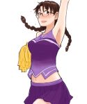  armpits azumanga_daioh azumanga_daiou braid cheerleader glasses mizuhara_koyomi mya skirt twin_braids 