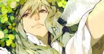  1boy brown_eyes enkidu_(fate/strange_fake) fate/strange_fake fate_(series) green_hair long_hair robe shishio wolf 