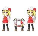  animated_gif blonde_hair flandre_scarlet gif hat lowres nico_nico_douga parody red_eyes side_ponytail thighhighs touhou urushi wings 