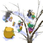  lowres pixel_art snow spoiled_kandume transparent_background tree 