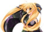  artist_request blonde_hair fate_testarossa japanese_clothes kimono long_hair mahou_shoujo_lyrical_nanoha red_eyes solo source_request twintails very_long_hair white_background 
