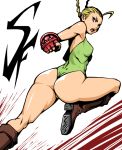  ass bad_id cammy_white capcom leotard looking_back solo street_fighter thick_thighs thighs wide_hips yukinishi 