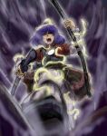  bow_(weapon) flx purple_hair red_eyes short_hair snake sword touhou weapon yasaka_kanako 