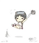  1girl :3 chibi highres kantai_collection maru-yu_(kantai_collection) school_swimsuit simple_background solid_circle_eyes solo swimsuit white_background white_school_swimsuit white_swimsuit yuasan 