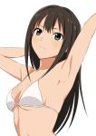  armpits bikini_top brown_hair idolmaster idolmaster_cinderella_girls long_hair saitoyu00 shibuya_rin 