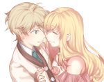  1boy 1girl aldnoah.zero asseylum_vers_allusia blonde_hair green_eyes kurumiya_hato silver_hair slaine_troyard smile younger 