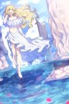  1girl aldnoah.zero asseylum_vers_allusia blonde_hair kurumiya_hato long_hair midriff solo standing standing_on_water 