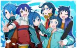  6+boys ahoge bad_id bad_pixiv_id blue_eyes blue_hair brown_eyes cardfight!!_vanguard color_connection cross_fight_b-daman crossover danball_senki_w future_card_buddyfight gundam gundam_build_fighters hair_color_connection iori_sei male_focus monicanc multiple_boys oozora_hiro open_mouth red_eyes ryuuenji_tasuku ryuugazaki_kakeru sendou_aichi short_hair smile tomonaga_yuuta trait_connection v yuusha_keisatsu_j-decker yuusha_series 