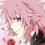  1boy blue_eyes chin glint inazume-panko kingdom_hearts lowres male_focus marluxia simple_background solo tagme 