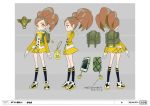  1girl backpack bag brown_hair i_can_friday_by_day! keychain ponytail school_uniform yellow_eyes 