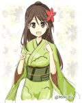  :d brown_hair kantai_collection kimono lowres mashayuki tagme 