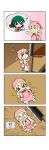  &gt;:) &gt;_&lt; 4koma absurdres chibi comic highres kasodani_kyouko lily_white rakugaki-biyori silent_comic touhou 