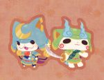  :3 armor blush bushinyan cat chuno fangs furoshiki helmet koma-san kusazuri multiple_tails no_humans notched_ear open_mouth samurai sheath sheathed sode standing sword tail two_tails weapon youkai youkai_watch 