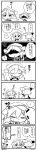  !! &gt;_&lt; /\/\/\ 3girls absurdres ahoge chibi closed_eyes comic flying_sweatdrops hair_ornament hairclip haruna_(kantai_collection) hiei_(kantai_collection) highres kantai_collection kongou_(kantai_collection) long_hair long_image monochrome multiple_girls nontraditional_miko short_hair sweat tall_image tears translation_request trembling tukko twitter_username wavy_mouth 