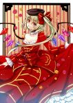  1girl alternate_costume blonde_hair breasts choker cleavage collarbone dress fang flandre_scarlet hair_bun hat highres jacket long_sleeves mimoto_(aszxdfcv) open_clothes open_jacket pink_eyes red_dress side_ponytail smile solo touhou wings 