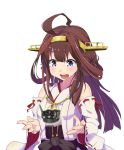  1girl ahoge blue_eyes brown_hair gh headgear highres kantai_collection kongou_(kantai_collection) long_hair nontraditional_miko solo turret 