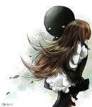  1girl boots brown_hair carrying clinging deemo deemo_(character) fukiyu_(fhxyhky) girl_(deemo) hug long_hair red_boots size_difference tears 