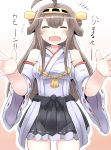  1girl brown_hair closed_eyes detached_sleeves double_bun hairband highres japanese_clothes kantai_collection kongou_(kantai_collection) long_hair nontraditional_miko xenonstriker 